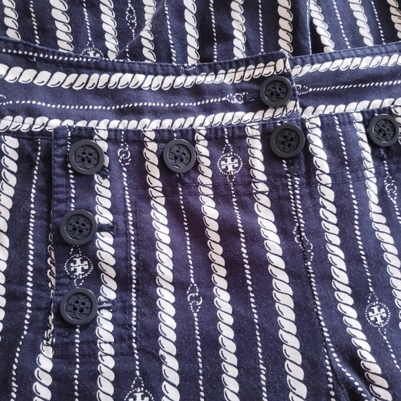 Tory Burch Blue Nautical Print Sailor Pants - Picture 5 of 15